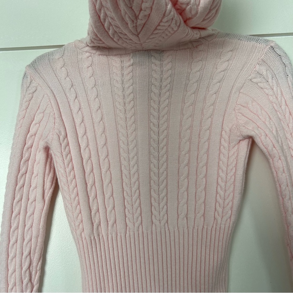 NWT New Frankies Bikinis Aimee Cable Knit Hoodie Rose Quartz Size Medium - Picture 6 of 10